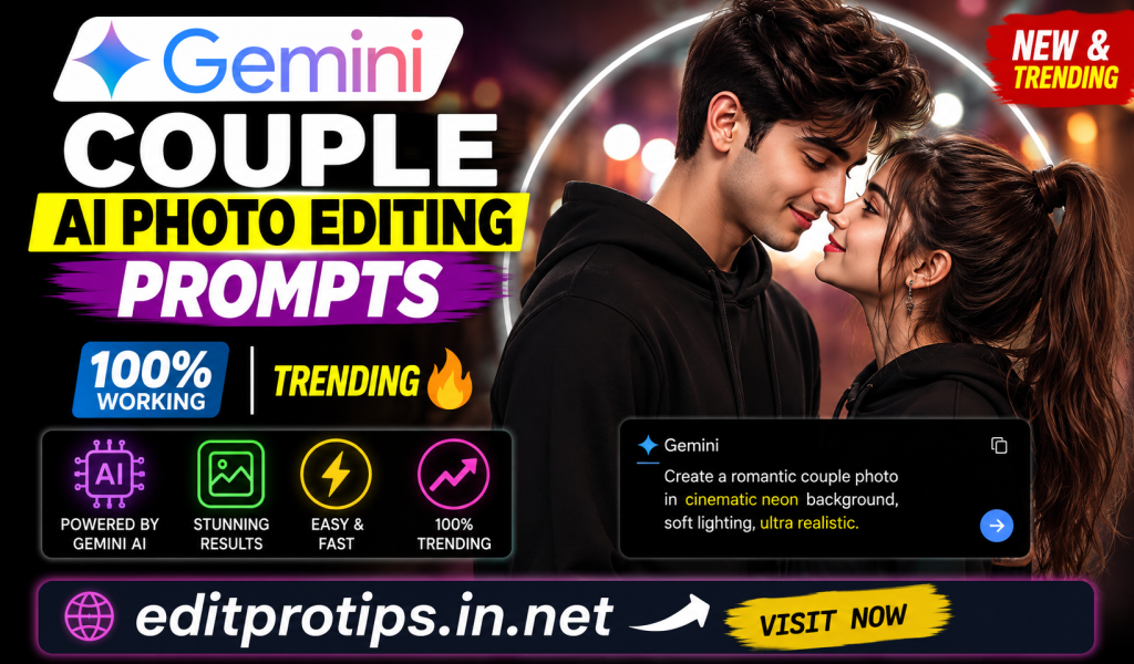 AI photo editing prompts: couple's glow