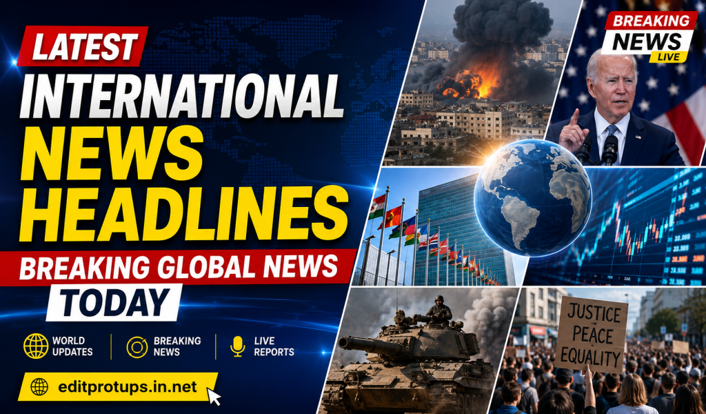 Breaking international news collage