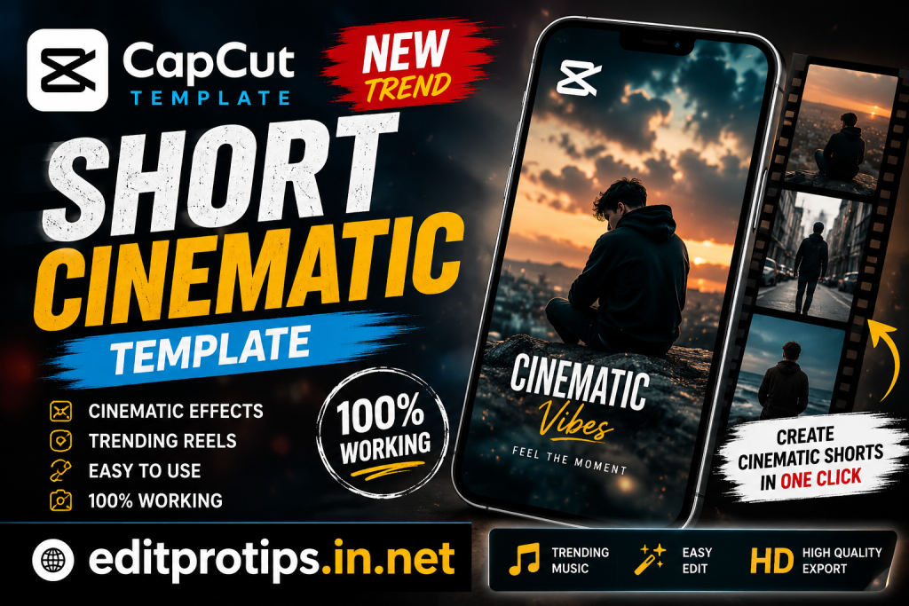 SHORT CINEMATIC CapCut Template New Trend 100% Working